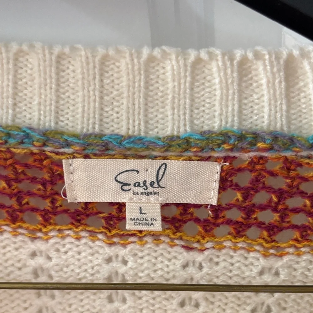 Easel Multicolor Floral Crew Neck Sweater - Picture 2 of 4